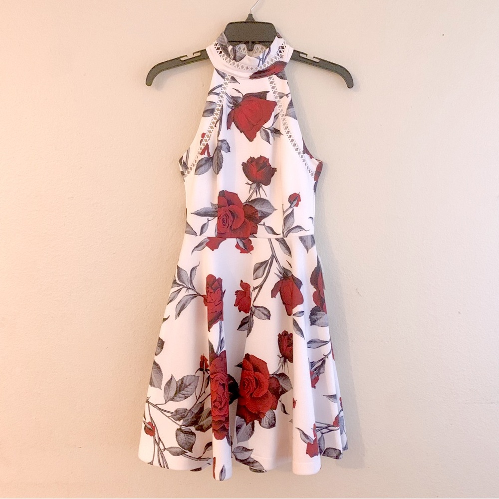 B. Darlin Women Junior’s Floral Print Halter Dress